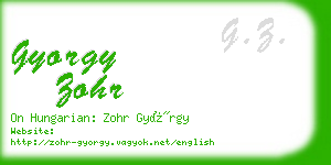 gyorgy zohr business card